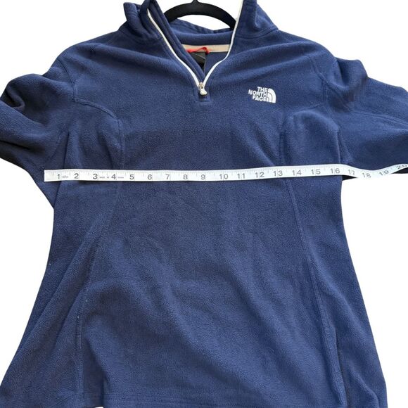 The North Face‎ Women's Long Sleeve Fleece 1/4 Zip Pullover Blue Size Medium - Picture 8 of 10